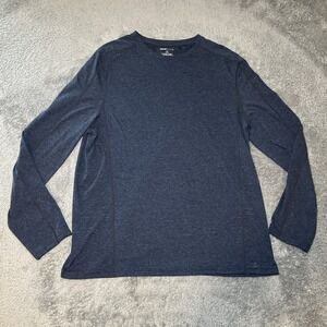 Swiss Tech Men's L Long Sleeve Navy Shirt Casual Active Wear Polyester & Cotton